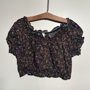 Los Angeles Apparel Floral Crop Top